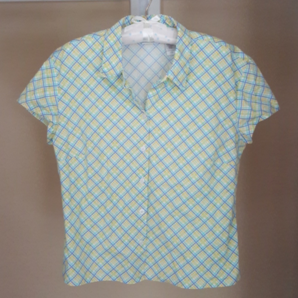 VTG Villager Plaid Top XL